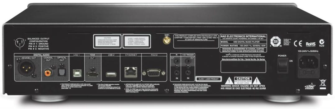 NAD M50 - achterkant - Audio streamer