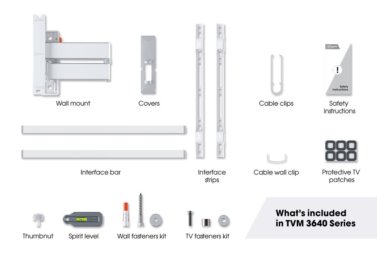 Vogels Comfort TVM 3645 draai 40-77″ wit - TV beugel