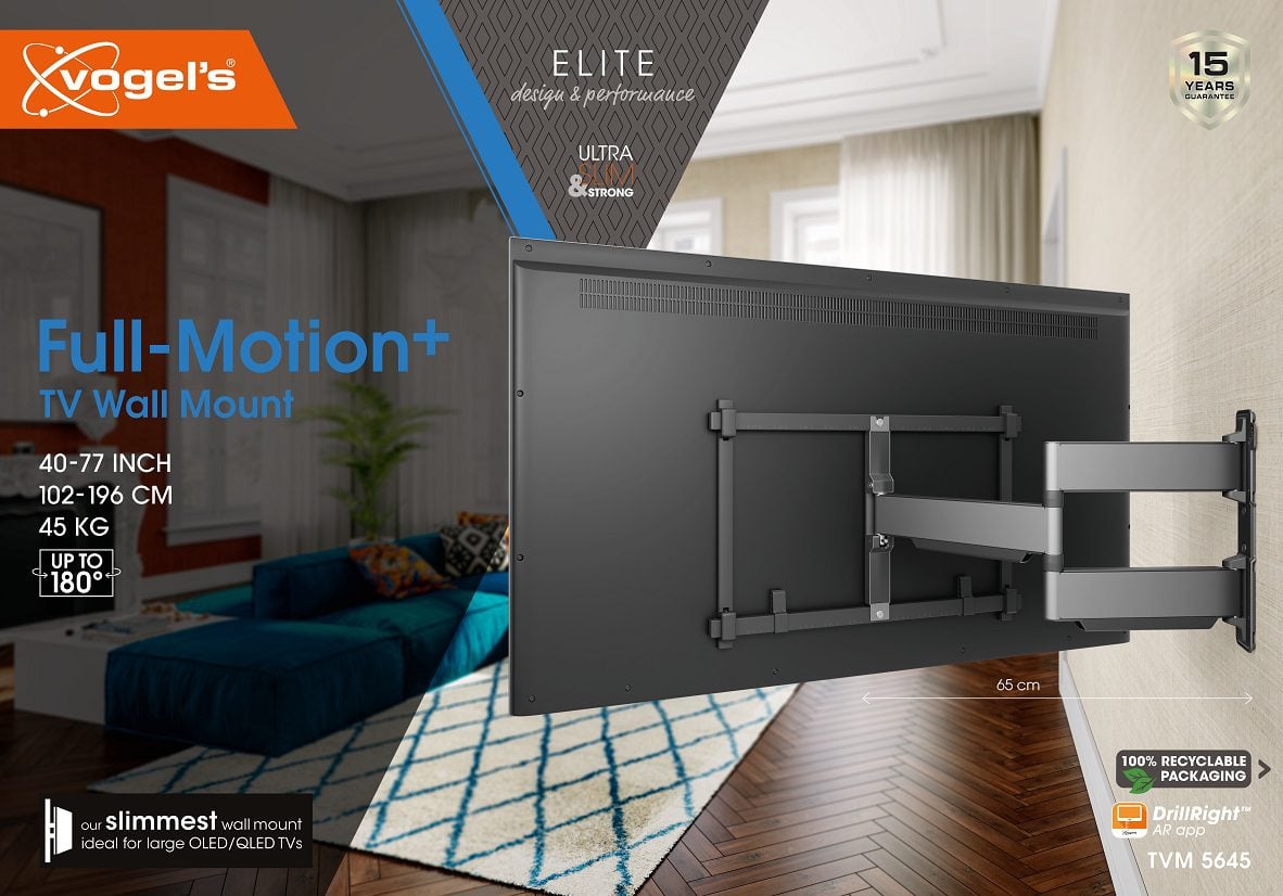Vogels Elite TVM 5645 draai 40-77″ zwart - TV beugel