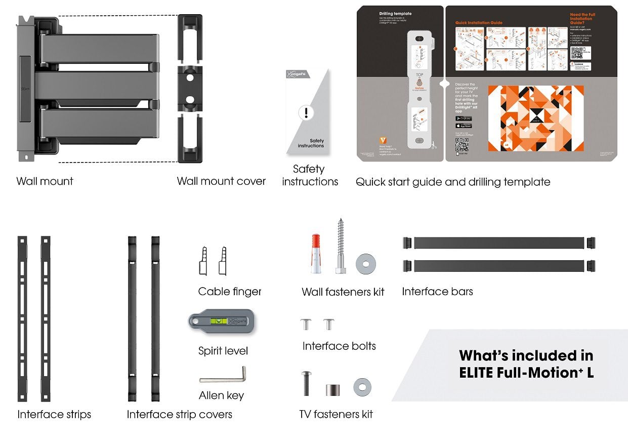 Vogels Elite TVM 5645 draai 40-77″ zwart - TV beugel