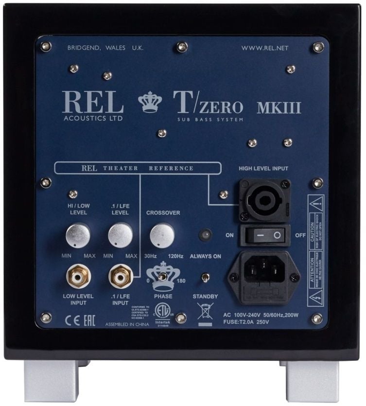 REL Tzero mkIII zwart hoogglans - achterkant - Subwoofer